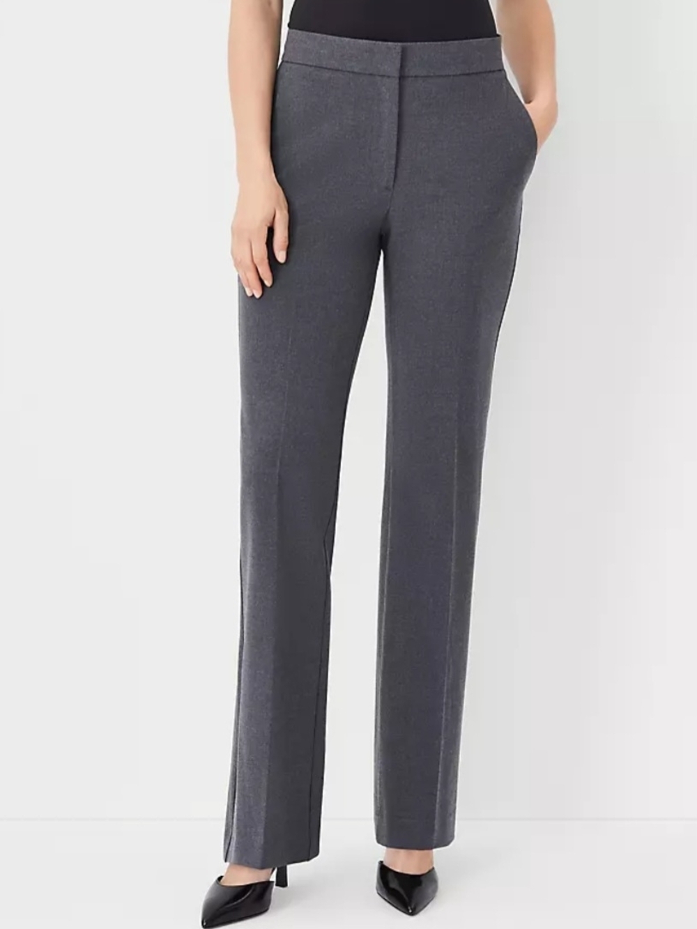Ann Taylor Dark Gray Madison Curvy High Rise Trousers